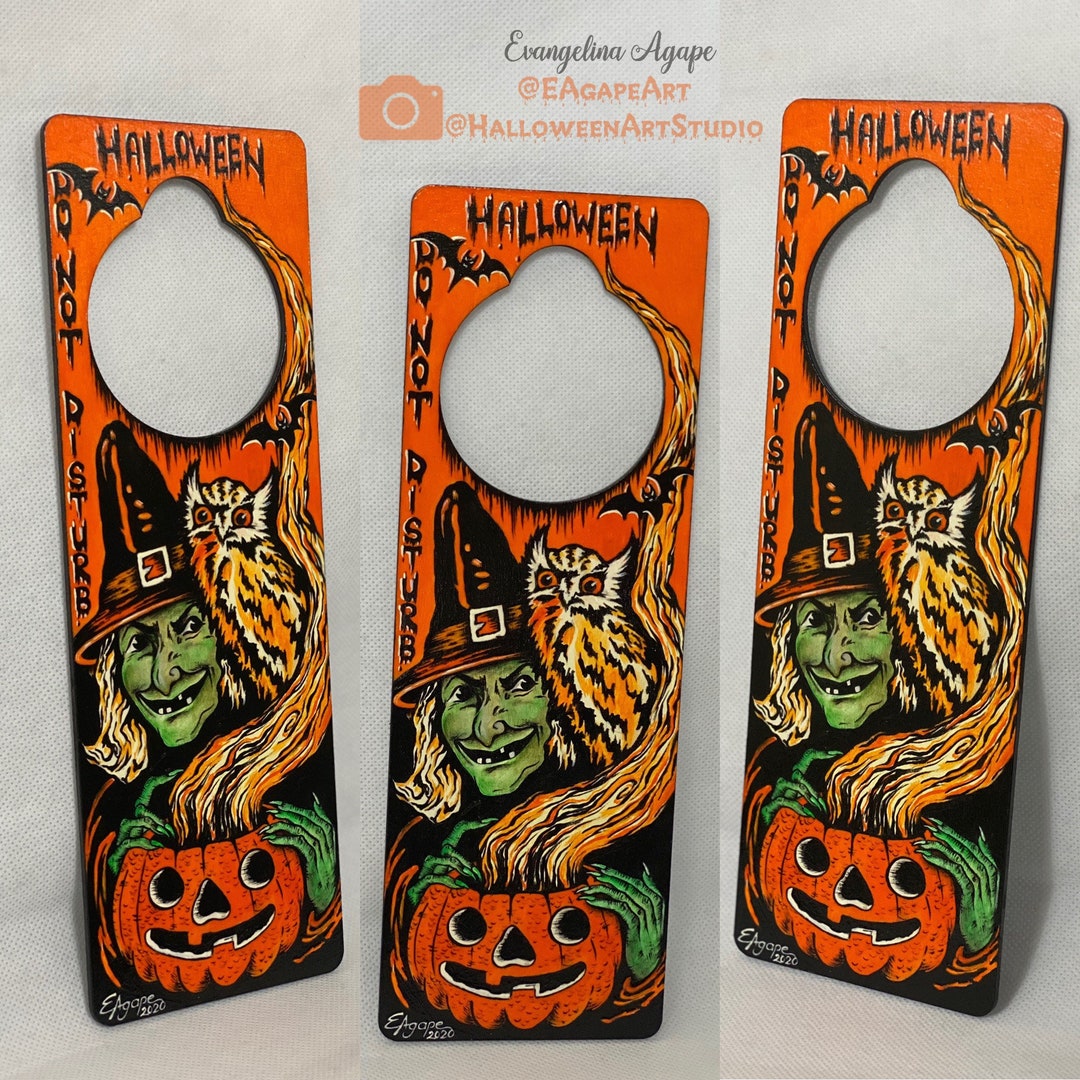 Halloween Door Knob Hangervintage Stylehalloween Etsy
