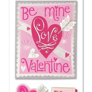 Valentine Card Stickers, love stickers, Valentine’s Day Card, Be my Valentine
