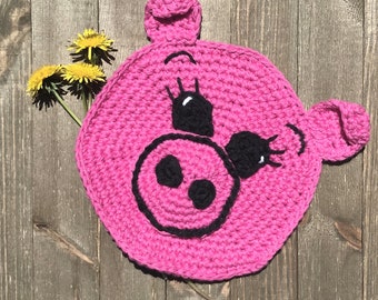 Crochet Pig Pot Holder
