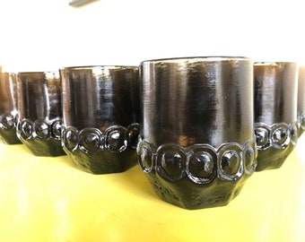 12 Vintage Tiffin Madeira Smoke Rocks Lowball Glasses / Vintage Barware / Franciscan Glassware / Entertaining / Barware Gift / 70s Barware /