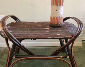 Vintage Handcrafted Bent Red Willow Tray Table / Camp Furniture / Adirondack Twig Furniture / North Woods / Rare Rustic Twig Table / Unique