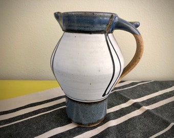 Jarra de cerámica vintage hecha a mano / Jarra de medio galón / Jarra de agua / Cerámica de esmalte de goteo / Cocina / Comedor / Entretenimiento / Comedor en el patio