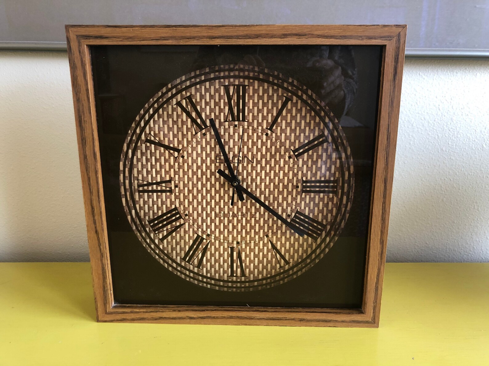 Vintage Elgin Rattan Wall Clock / Elgin Wall Clock / Vintage Etsy