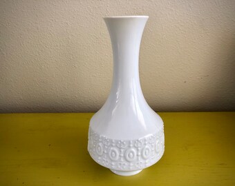 Vintage Royal Porzellan Bavaria KPM Bud Vase / Mid Century Decor / Geometric Design Vase / MCM Bavarian Porcelain / Pop Art Bud Vase / White