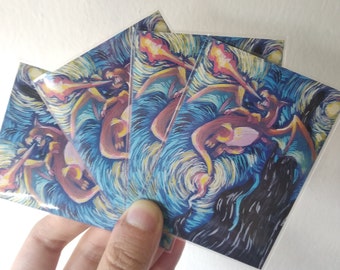 Pokemon Charizard van gogh style custom card sleeves