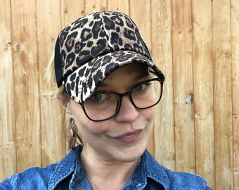 leopard ball cap