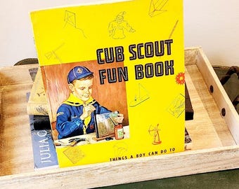 Vintage 1956 Cub Scout Fun Book Mid Century MCM Boy Scouts of America BSA VG