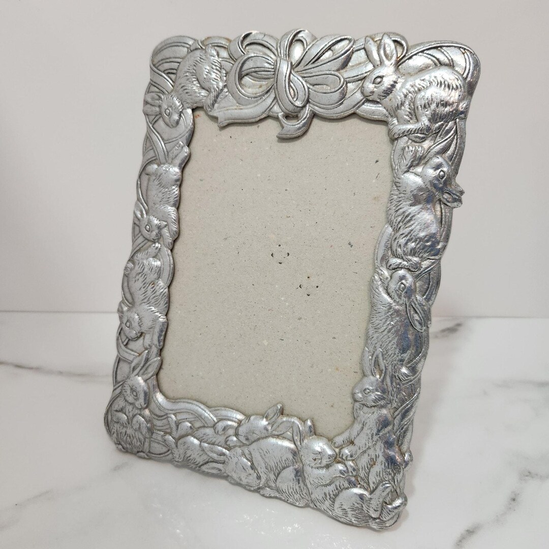 Vintage Arthur Court Bunny Photo Frame 5x7 1990 Silver Tone Rabbit ...