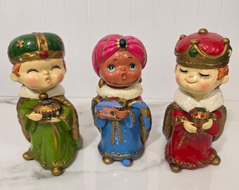 Vintage Kurt Adler Wise Men Figurines, Set of 3 Made in Japan Christmas Nativity Decor