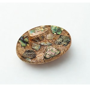 Vintage Plympton’s Abalone Shell Resin Dish – Mid Century Coastal Decor – Ocean Seashell Trinket Bowl – Made in California