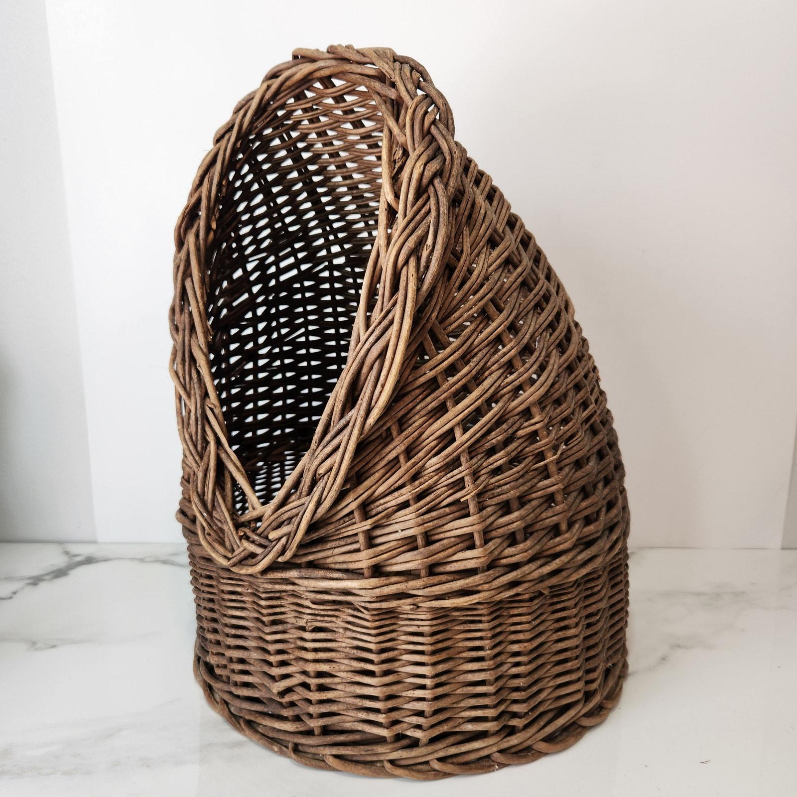 Angoily Eierkorf draad met houten handvat eierverzamelmand in country- vintage-stijl -opbergmand draad groentecontainer voor het dragen van kippeneieren