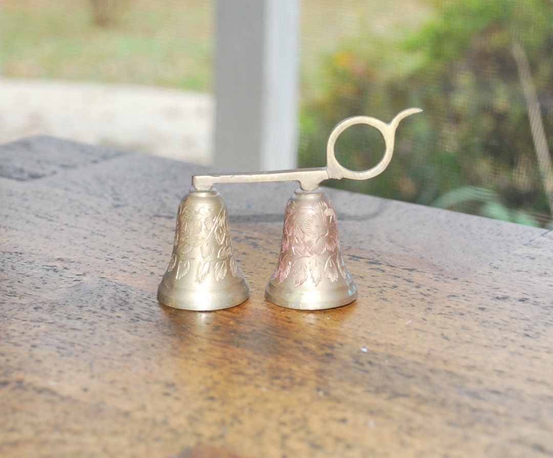 Vintage Double Brass Bell Made in India Etsy