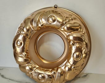 Vintage Copper Jello Mold Wall Decor Fruit Motif Kitchen Mold Cottagecore Farmhouse Decor