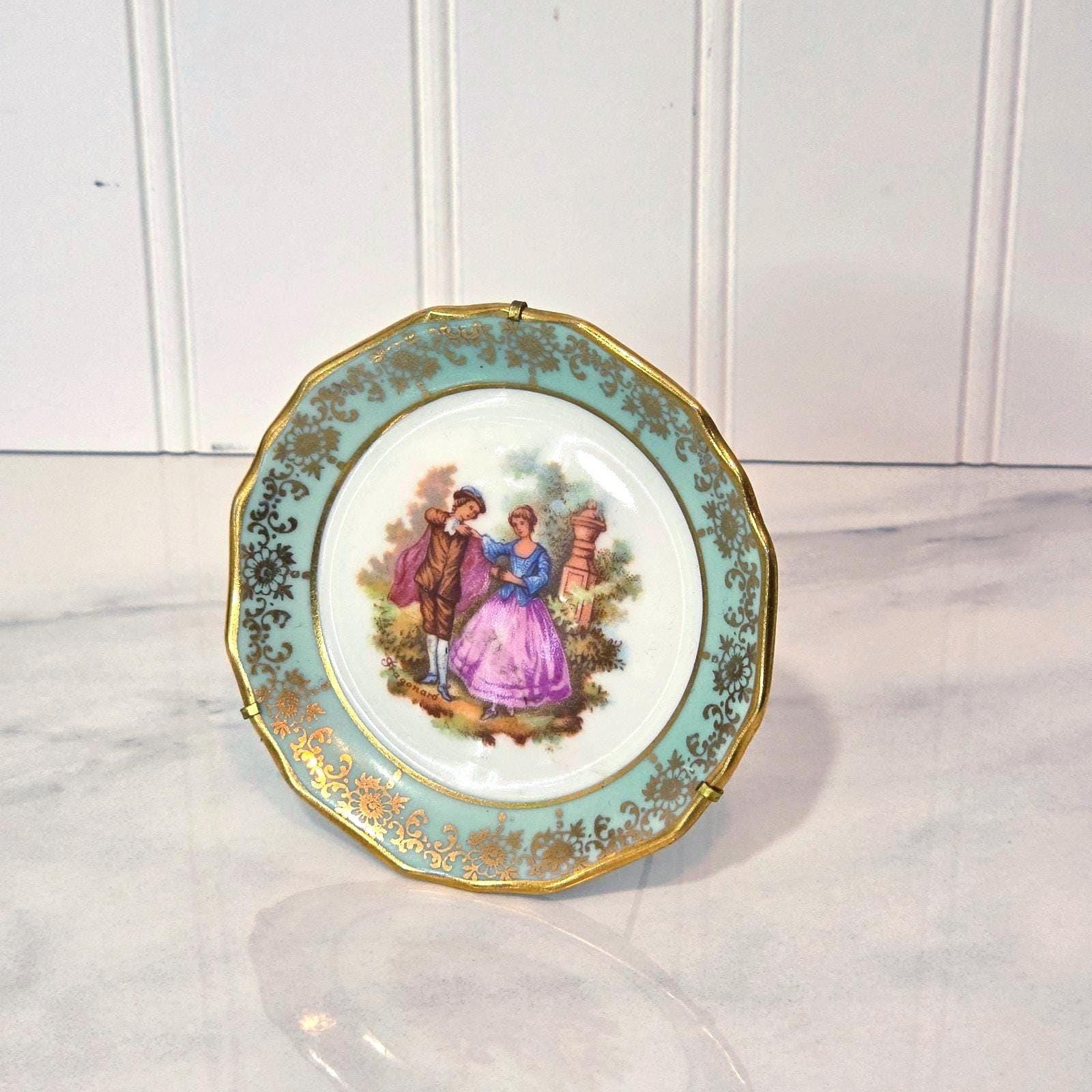 Small Mini Vintage Blue Plates - Etsy