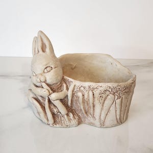 Vintage Bunny Planter Cottagecore Rabbit Planter Rustic Woodland Decor Easter Decor Heirloom Style Pot