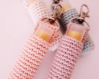 Lip Balm Holder, Crochet lip balm holder, Lip Balm for ladies, Lip Balm Holder, Key Chain Lip Balm holder, Elegant, beautiful Balm Holder