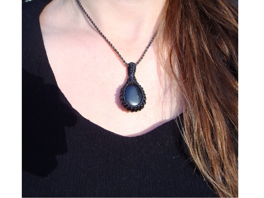 Pendentif Shungite Véritable - Pierre Noire De Protection Contre Les Ondes, Reiki