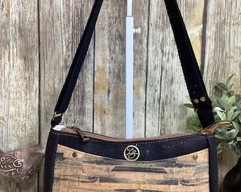 Cork crossbody, Stripe Black