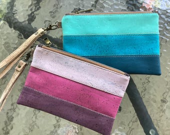 Cork Wristlet; Blues or Pinks