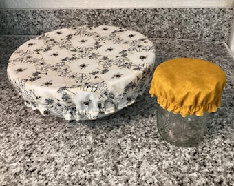Reusable Reversible Sourdough Set Bowl Cover and Jar Cover