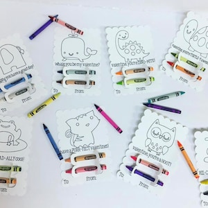 Cartes de Saint-Valentin pour enfants / cartes de crayons faites à la main / Cartes de Saint-Valentin SANS crayons / Ce n’est PAS un téléchargement numérique / Quatre cartes par paquet