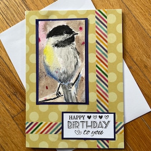 watercolor bird birthday card