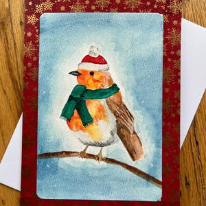Jolie carte de Noël aquarelle faite main