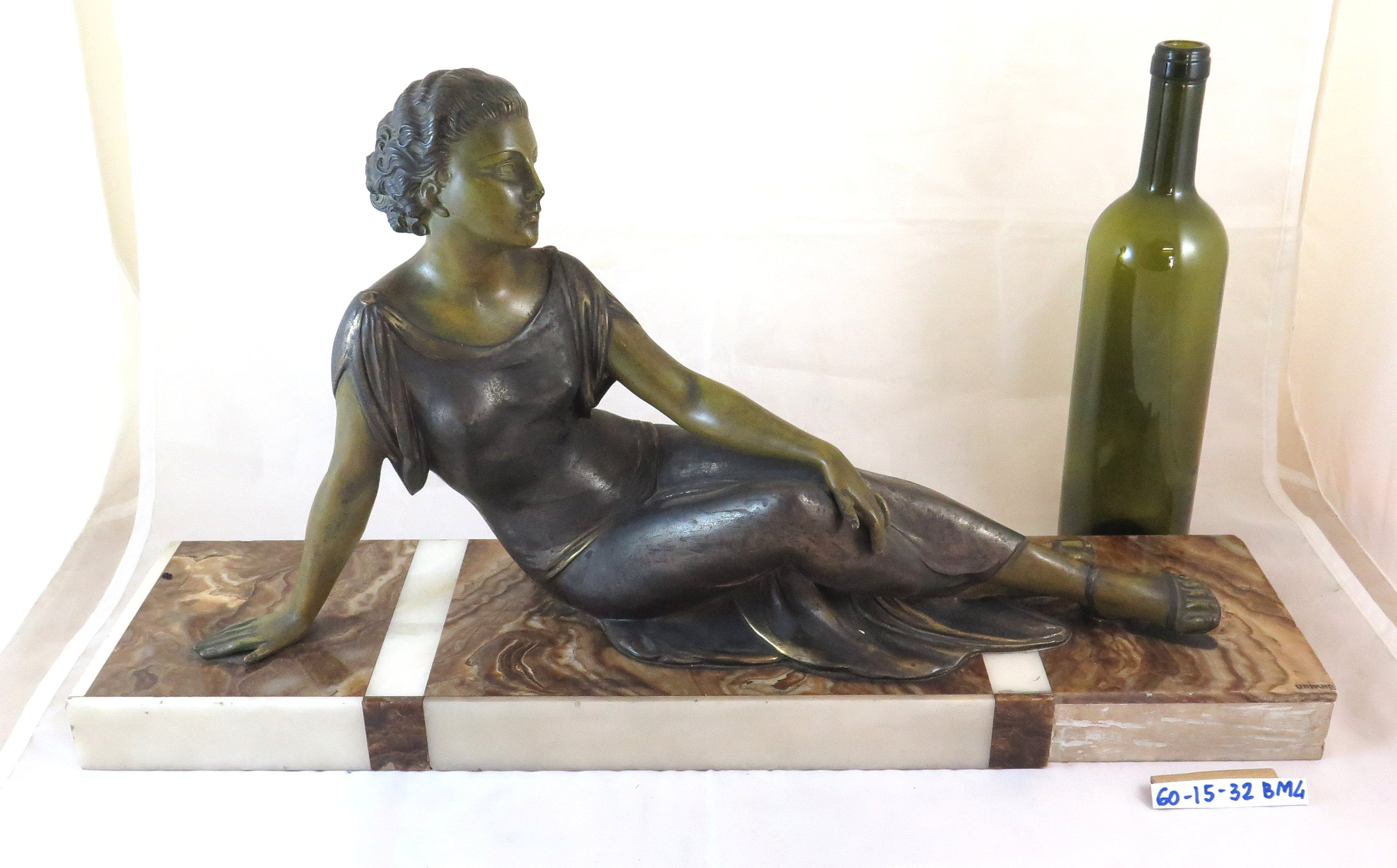 Antique art deco bronze sculpture signed by Uriano french Etsy