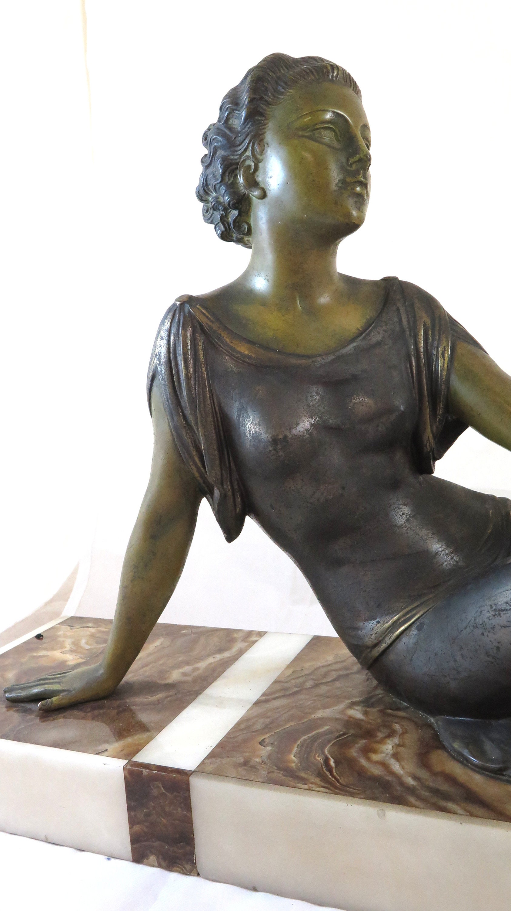 Antique art deco bronze sculpture signed by Uriano french Etsy
