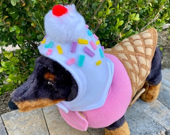 Strawberry & Vanilla Cone w/Sprinkles U-Coat for Dog or Cat- By Cozy Pawz