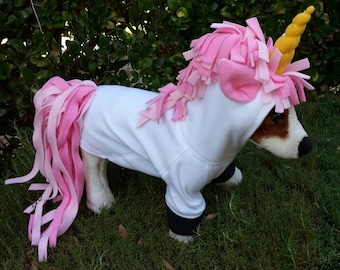 Oh querido Elegante Bronceado Sudadera con capucha de unicornio de melena rosa para perros o - Etsy México