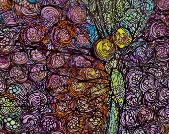 Original Butterfly Acrylic Painting: Vibrant Ink Art