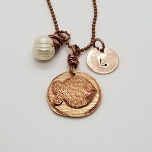 Handmade Copper Fish Pendant with a Cultured Pearl on a Copper Ball Chain Necklace