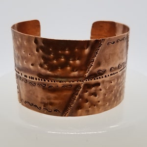 Sunshine Frog Skin Textured Form Folded Copper Cuff