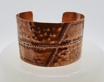 Sunshine Frog Skin Textured Form Folded Copper Cuff