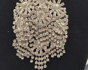 Audrey Hepburn Signed Rhinestone Cluster Flower Brooch Women Hollywood Glamour