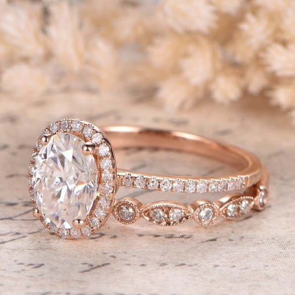 Moissanite Engagement Ring 14K White Gold Ring Diamond Ring | Etsy