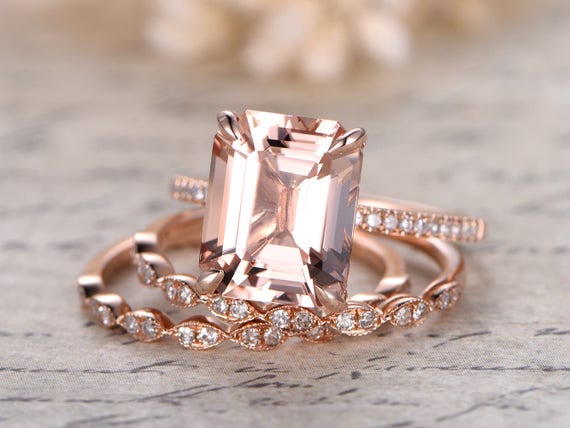 Crystal on sale morganite rings