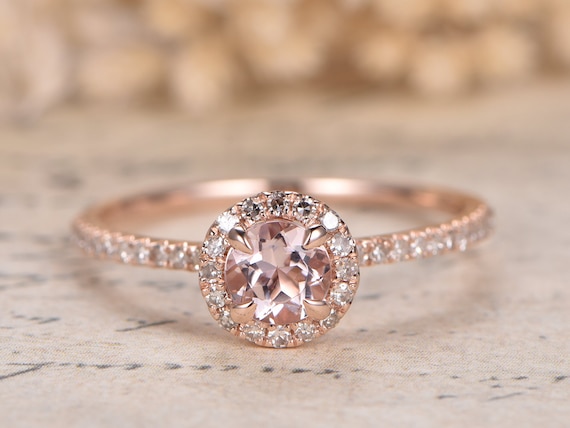 VS Pink Morganite Ring Rose Gold Morganite Engagement Ring | Etsy