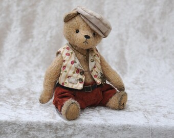 Collezione di orsi Teddy Bear artista Pezzo unico Orsetto vintage fatto a mano Orsetto orsacchiotto Orso mohair Orso shabby Orsetto vintage Paulin