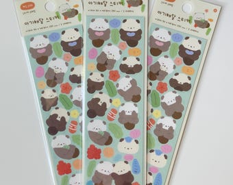 Kawaii Sea Otter Sticker Sheet: Korean Planner Stickers