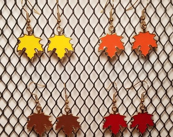 Fall Leaf Charm Earrings: Colorful Autumn Jewelry