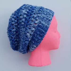 Sparkly Dark Blue Slouchy Beanie