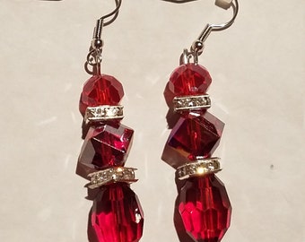 Red Beaded Earrings