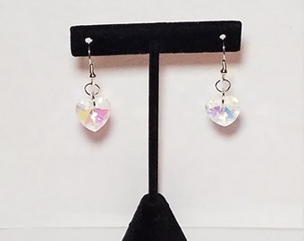 Iridescent Heart Earrings