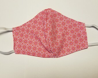 Adjustable Pink Geometric Face Mask