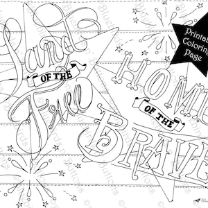 4th of July - Printable Coloring Page - July Coloring - Independence Day Page - Download - Adult Coloring Page - Kids Coloring Pages - Fun