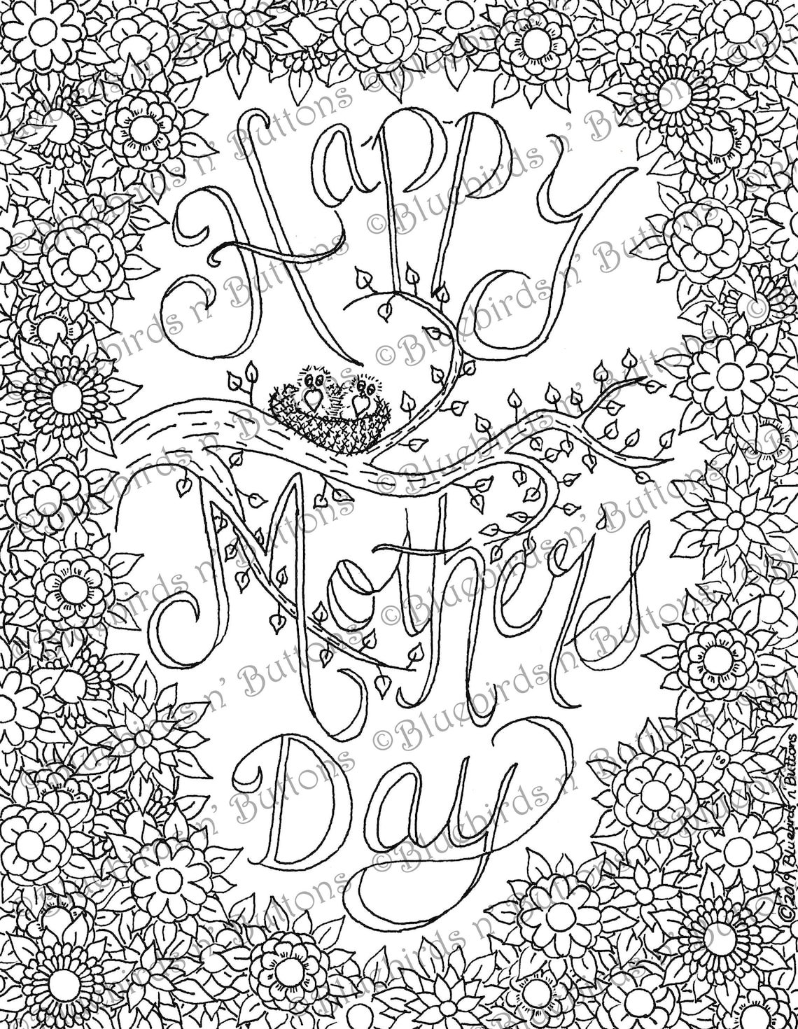 Coloring Page Printable Coloring Page May Coloring | Etsy