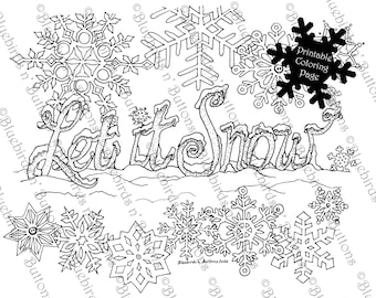 Printable Coloring Page - January Let it Snow - Fun Activities for Kids and Adults