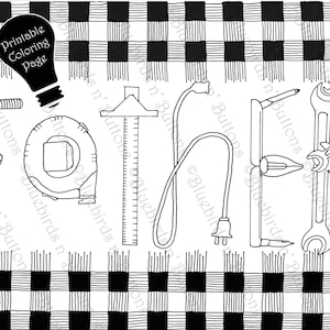 Coloring Page - Printable Coloring Page - June Coloring - Father&#39;s Day - Download - Adult Coloring Page - Kids Coloring Pages - Fun - Dad